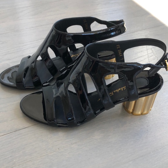 Salvatore Ferragamo Shoes - Ferragamo detailed caged flower heel, patent